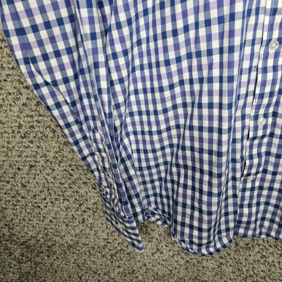 Tailorbyrd Shirt Mens Large Blue Check Button Down Long Sleeve Pocket Casual - Picture 3 of 7